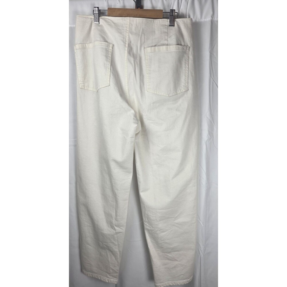 Eileen Fisher Women's 10 Organic Cotton Stretch Straight Leg Ankle Pants Ivory - Picture 9 of 10